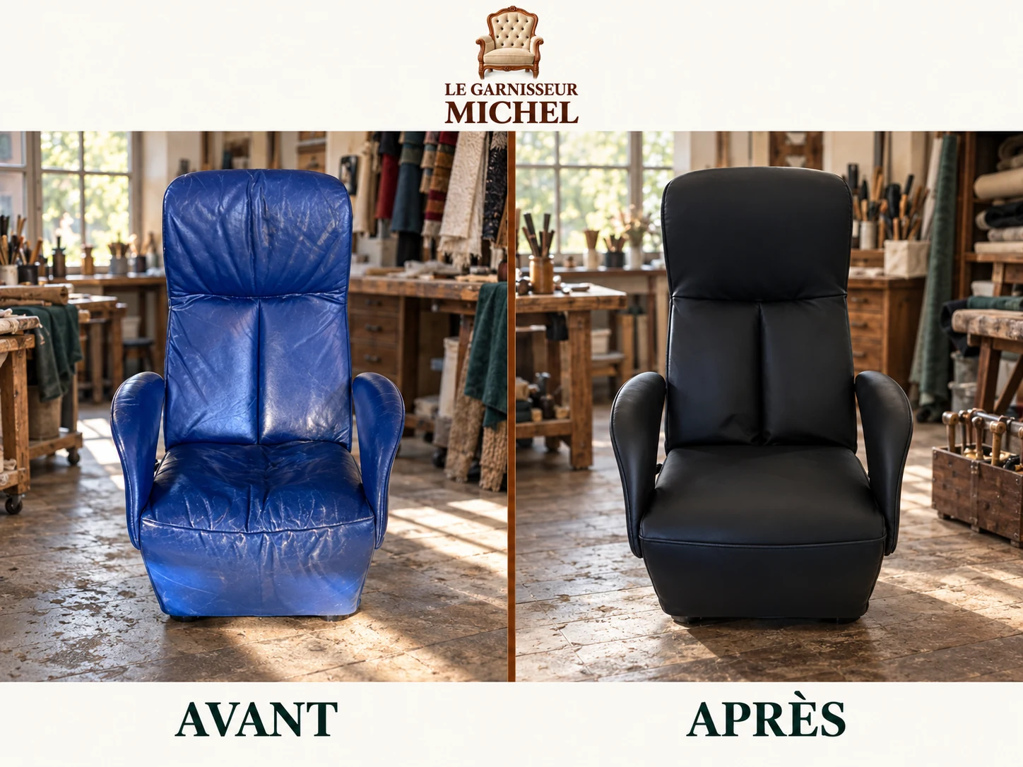 Fauteuil relax : avant à gauche, après à droite